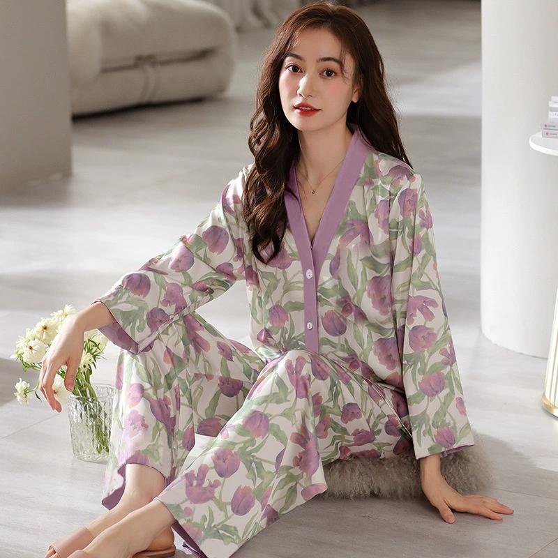 Pijamale Cardigan Dama Modele Primavara si Toamna Toamna Maneca lunga Serviciul Acasa