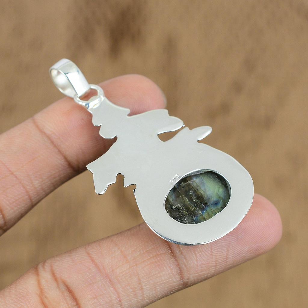 Mothers Day Deal Natural Labradorite Sterling Silver Birthday Daughter Pendant