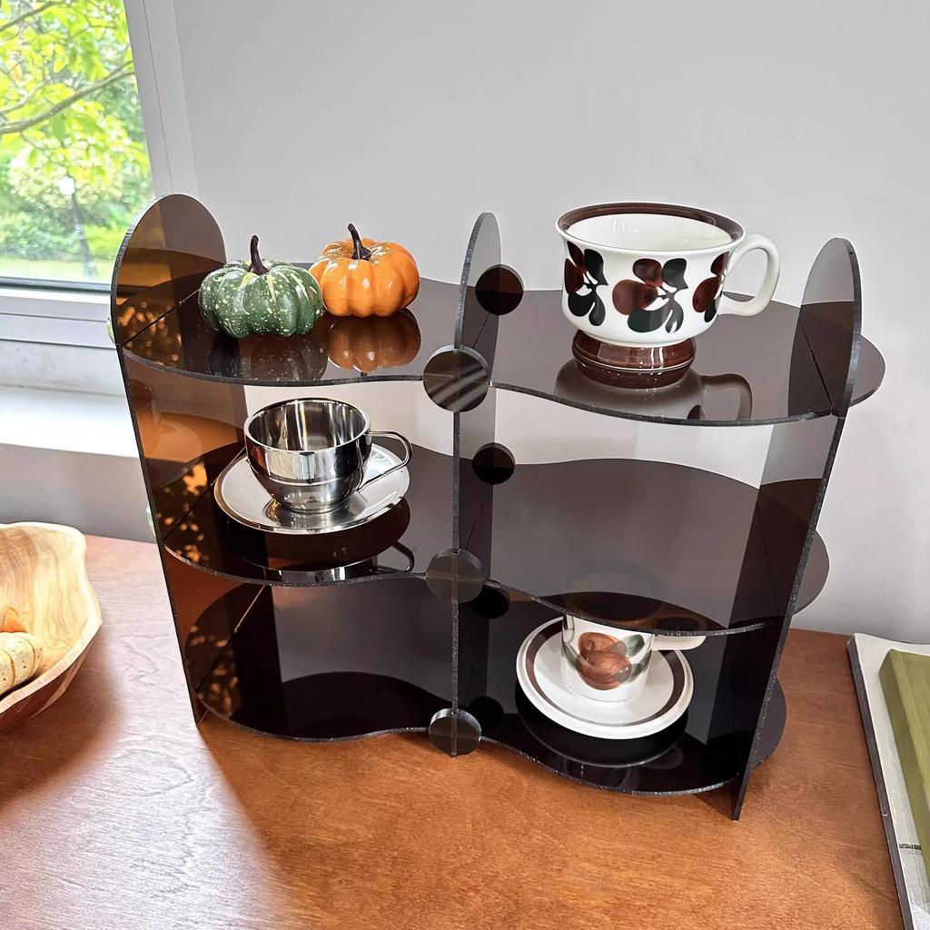 Acrylic Transparent Storage Rack Coffee Cups and Perfume Display Stand Cosmetics Storage Racks Bathroom and Bedroom Organizer