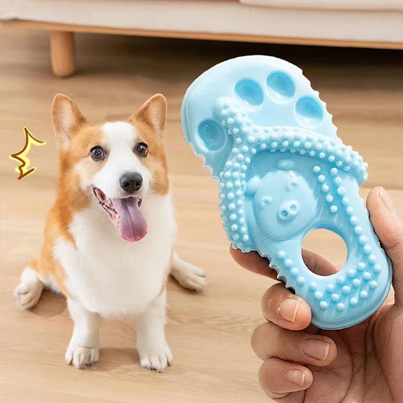 Bite Resistant Dog Slipper Toy Creative Fun Mini Pet Slippers for Aggressive Chewers Puppy Cat Teething Decompression Chew