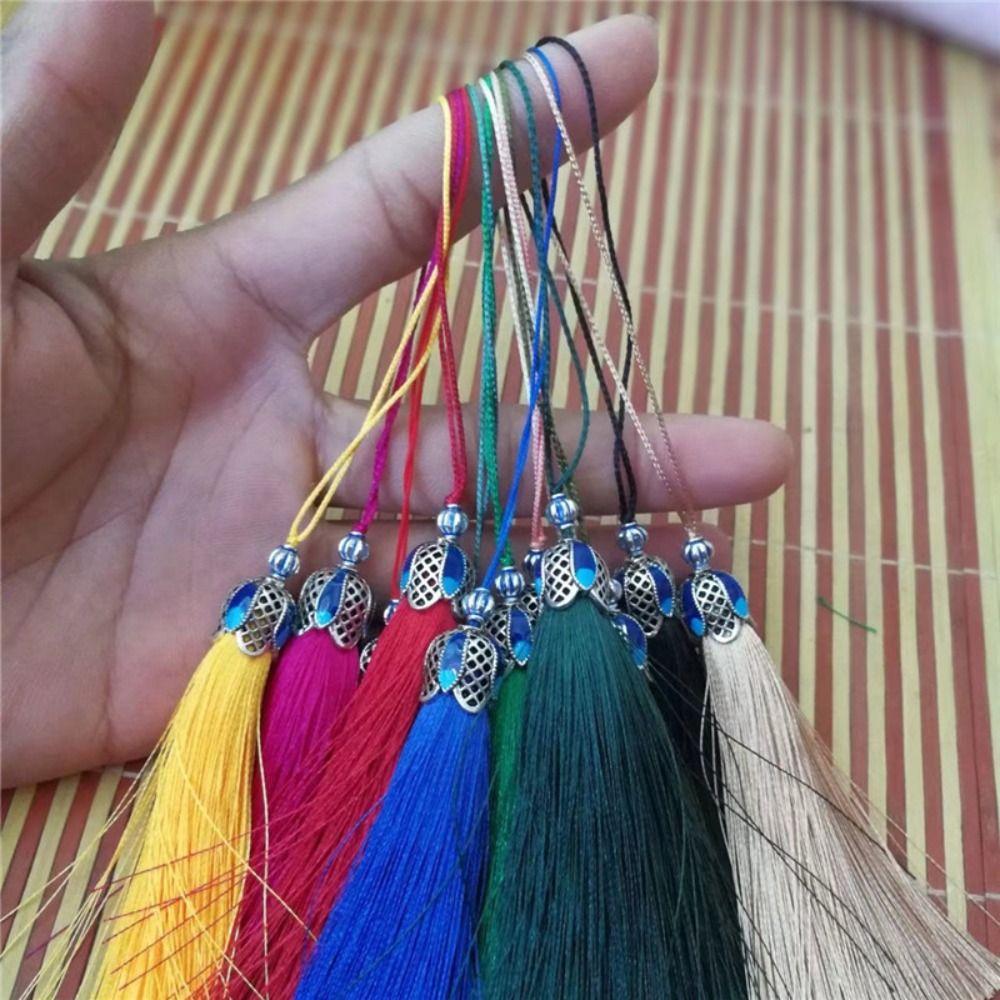 Tassels Polyester Phone Pendant Mobile Phone Straps Mobile Phone Lanyard Silk Cloisonne Keychain