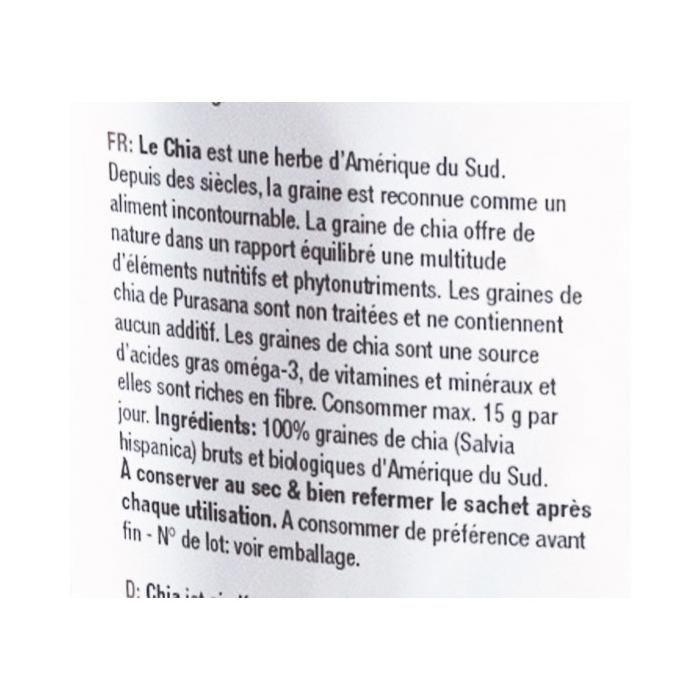 Purasana Chia Graines Bio 200g