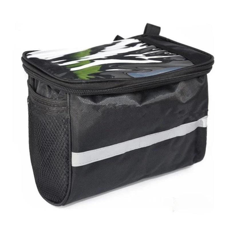 

Сумка на руль велосипеда, сумка для телефона на открытом воздухе, сумка для горного велосипеда со светоотражающей полосой, сумка на руль чёрный