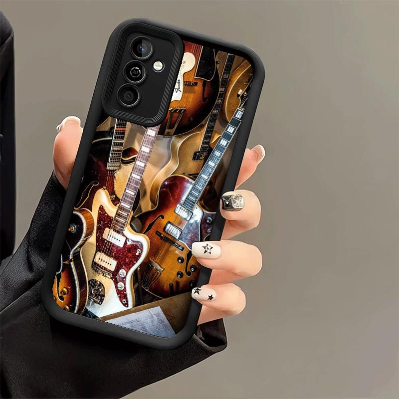 Phone Case for Samsung Galaxy A17 A16 A15 A14 A13 Guitar Retro Rock Music A56 A36 A26 A55 A35 A25 A54 A34 A24 A53 A33 A23 A07 A0