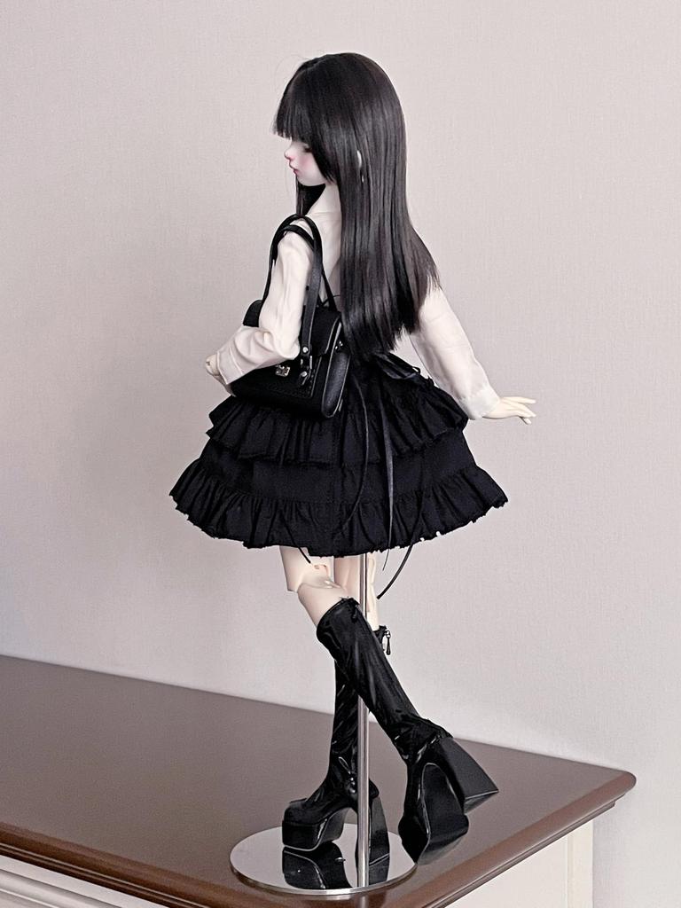 HAMRETHYPPZ BJD Ball Jointed Doll Dress Doll Costume Doll Maid Clothes Ball Jointed Doll Dress Up Spring Cute Elegant Black Lolita Dress for BJD Dolls