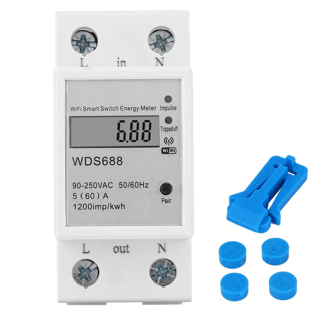 WDS688 Intelligenter Stromzähler Einphasig Multifunktion Fernbedienung Wattmeter 90 250VAC 5 60A