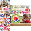 Wooden Clock For Kids Learn Time And Math With Colorful Model