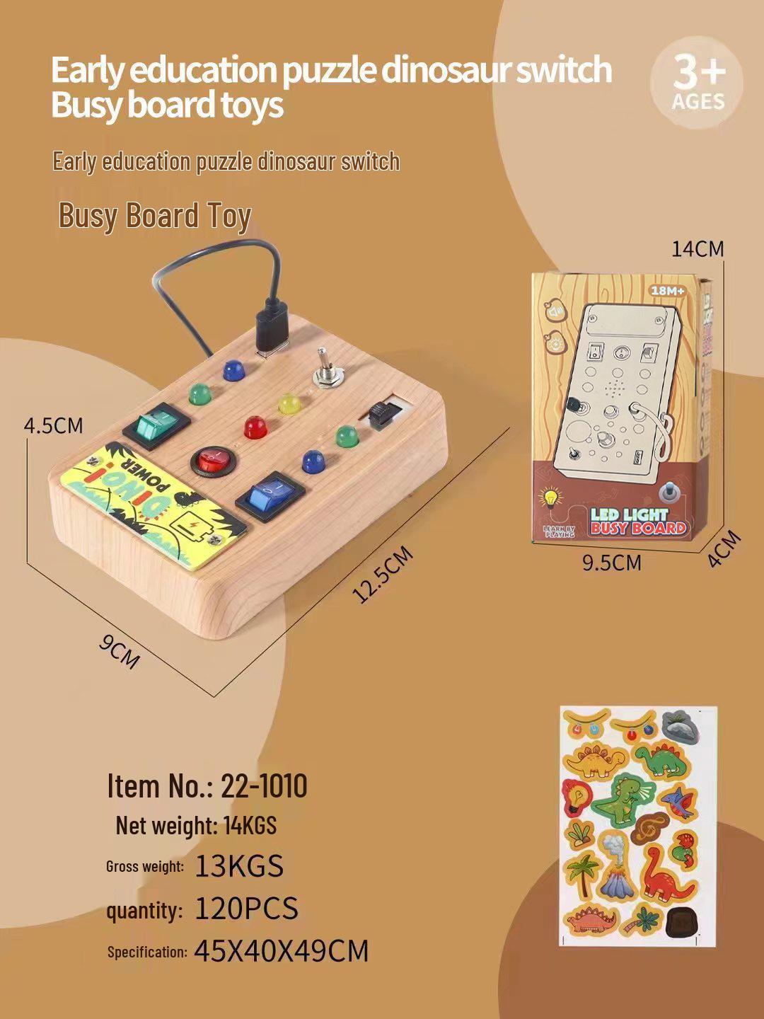 Children s LED Busy Board: Educational Wood Grain Toy with Traffic Lights