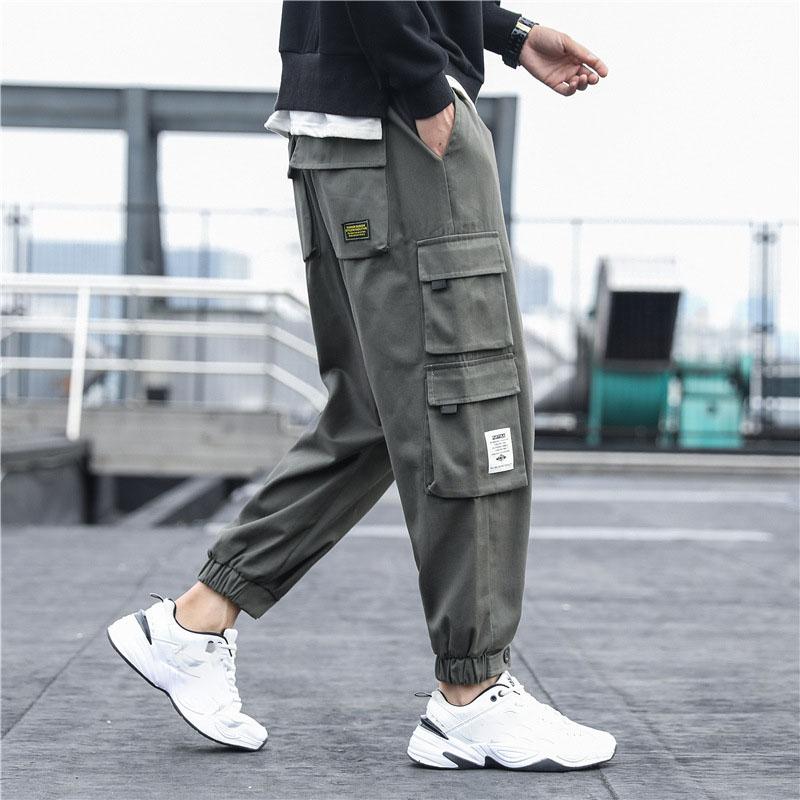 Herren Cargohose mit Seitentaschen Hip Hop Haremshose Lässige Jogginghose für Herren Fashion Streetwear Hose Übergröße 5XL