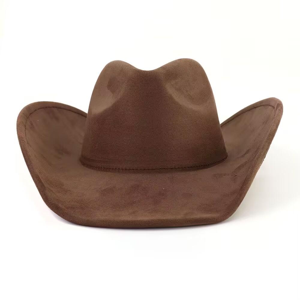 Popular Classic Retro Fashion Suede Western Denim Top Hat Men's and Women's Lightweight Fashion Felt Hat