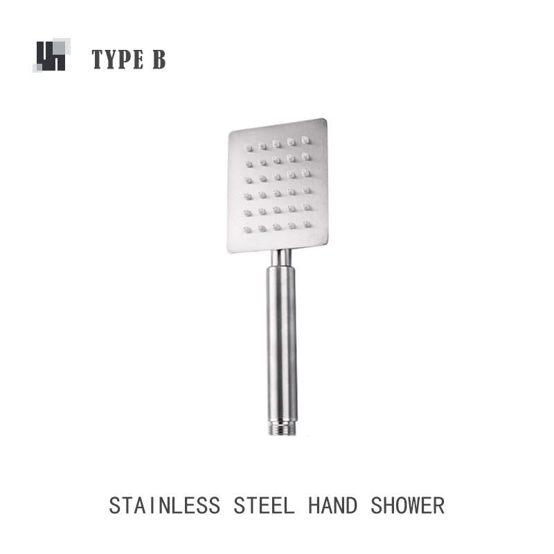 Brushed Stainless Steel Hand Shower Bathroom Hand Held Shower Set with Holder and Hose Wall Mounted Hand Hold Shower Head