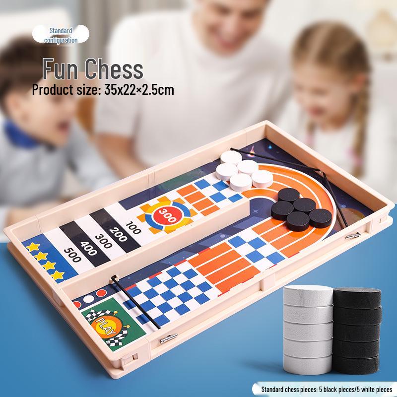 Kids' Educational Wooden Catapult Chess Game - Interactive Parent-Child Strategy Toy