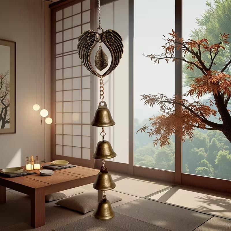 1 Piece Metal Wind Chime, Wrought Iron Hanging Ornament With Chain, Outdoor Garden Decoration, Home Decoration, Bell