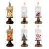 Christmas Flameless LED Candles Battery Operated Santa Snow Decorative Lamp Home Porch Tabletop Party Decor