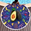 Tropical Fruit Avocado Round Beach Towel Microfiber Boho Round Hawaiian Beach Blanket Sand Proof Circle Swim Towel with Tassels