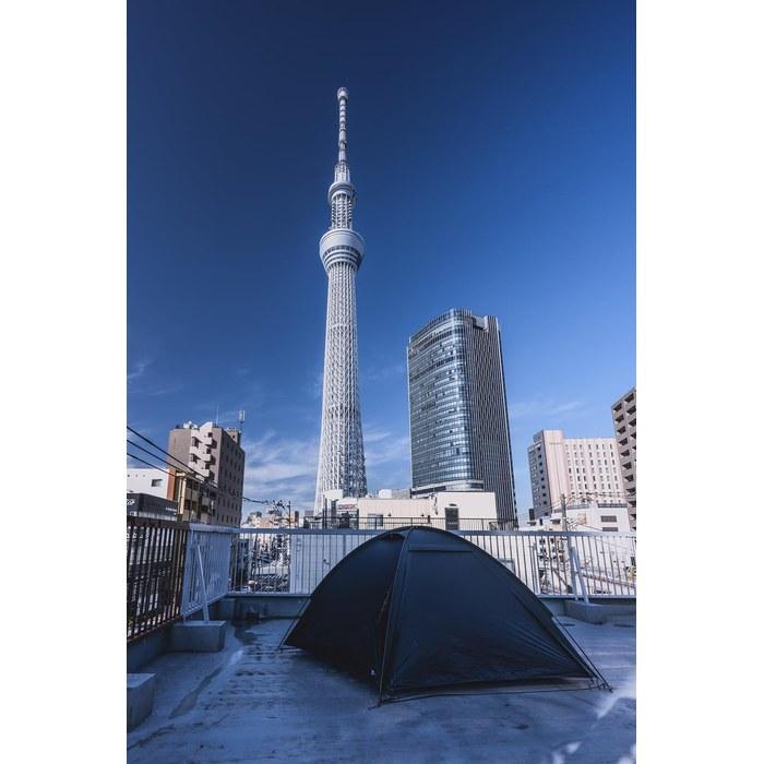 TOKYO CRAFTS Night Rover [Lightweight/Inner Tent Included/Compact/1-2 Person] Climbing/Biking Mountain Tent - Black (with Inner Tent) W235