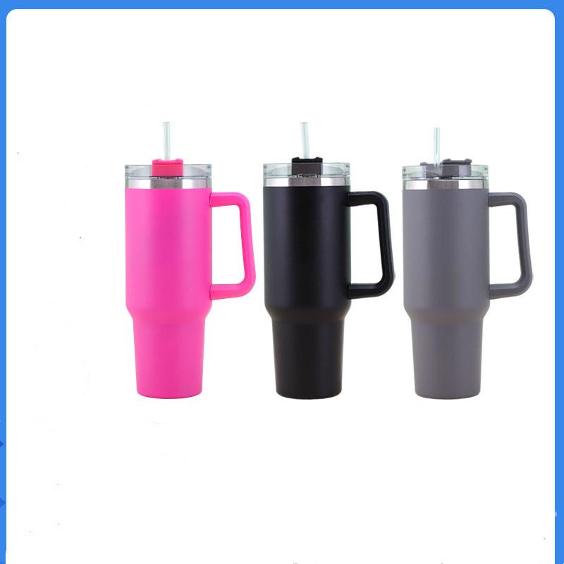 40oz Glitter Blank Sublimation Shimmer Holographic Rainbow Tumbler Insulated Mug With Handle Car Handle Cup