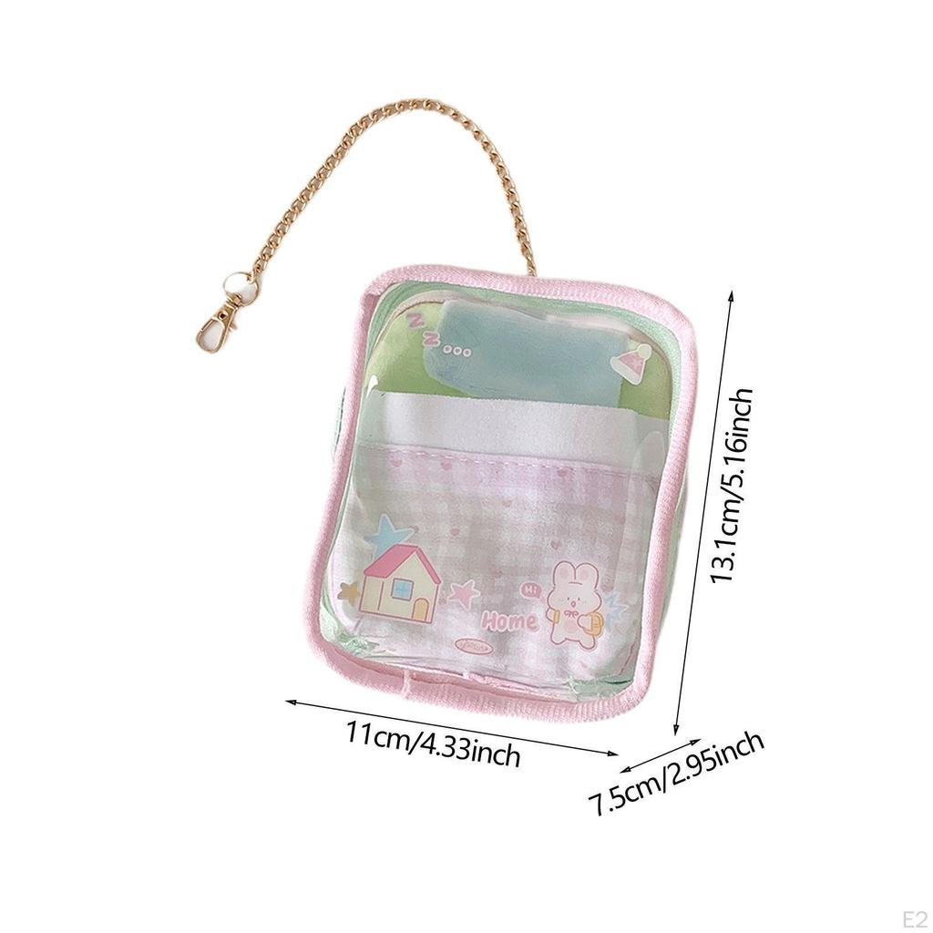 Clear Figure Display Bag PVC Waterproof Doll Storage for Lipstick Cards Keys