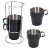 4PCS/Set 300ml Stainless Steel Coffee Cup Thickened Heat Insulation Double Layer Vacuum Coffee Mug