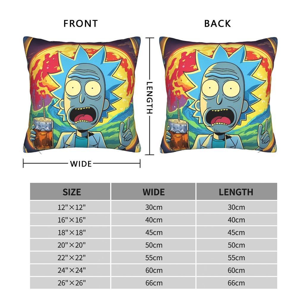 Ricked and Mortys Pillow Cover Fashion Pillow Case For Living Room Chair Custom Pillowcases Gift Idea