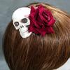 Skull Hair Clip Halloween Party Headwear Novelty Rose Side Clip Cool Hair Decor