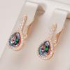 Luxury Water Drop Colorful Stone English Earrings For Women Fashion  Rose Gold Color Fine Wedding Party Daily Jewelry