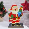 2D/Flat Wooden Christmas DIY Diamond Painting Tabletop Ornaments Kit Diamond Painting Desktop Decorations for Adults Beginner