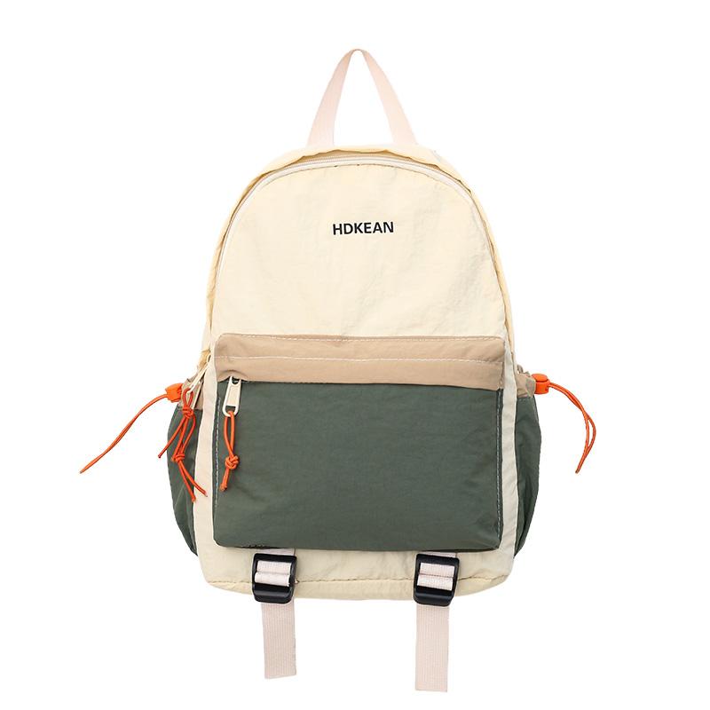 Lightweight Commuter Backpack College Style Large Capacity Schoolbag Women's Contrast Color Backpack