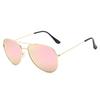 Classic Gradient Metal Frame Pilot Sunglasses for Men Women Trendy Yellow Brown Lens Beach Vacation Glasses