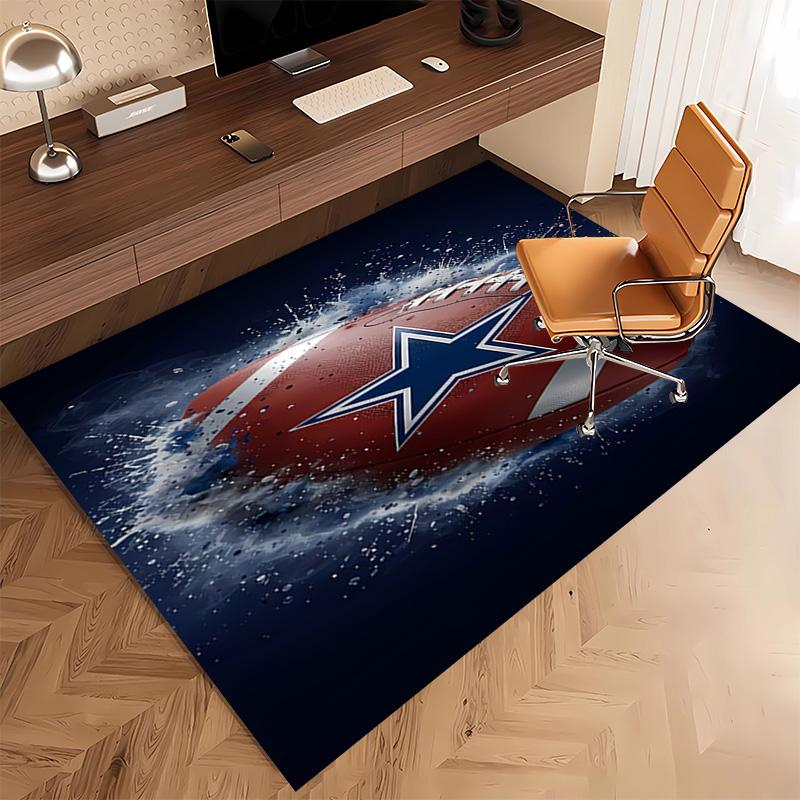 1pc Dallas Cowboys Print Area Rug - Soft, Washable Non-Slip Indoor Mat, Living Room, Home Office Decorative Rug,Office Decorative