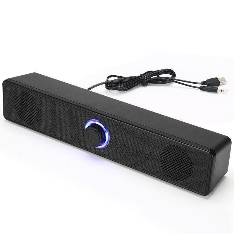Mini Alto-falantes Bluetooth USB para Computador Desktop e Notebook com Subwoofer