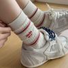 Recently, Chao Loves To Wear It! Tb College Style Pile Socks Ab Puppy English Embroidery Style Cotton Socks For Women