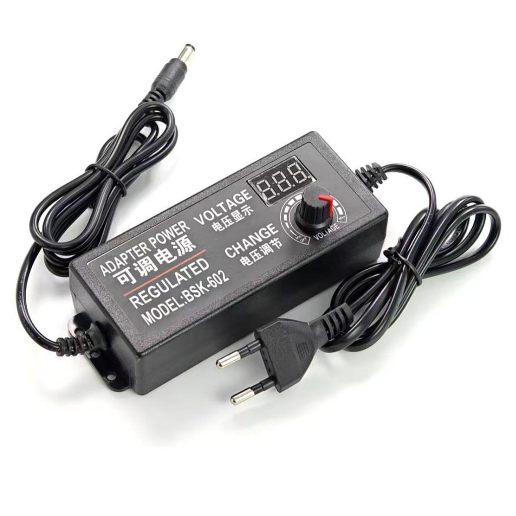 Adjustable 3-12V 5A Power Supply with Display, 60W Stepless Voltage Regulator.