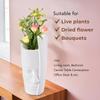 2 Pcs Poly Fiber 12 Inch Aesthetic Flower Vase Long for Living Room and Center Table Bedroom | White Vase for Home Decoration