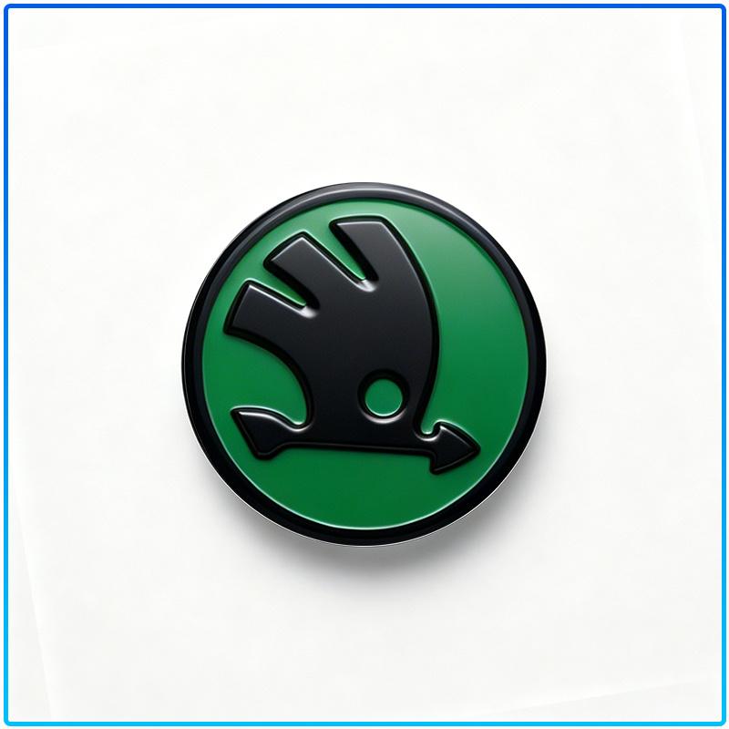 1 Stück 43mm 5 Farben Optional Lenkradnabe Aufkleber Glänzendes Harz Skoda Vogel Logo Ersatz Aufkleber Auto Innenraum Modifikation Zubehör