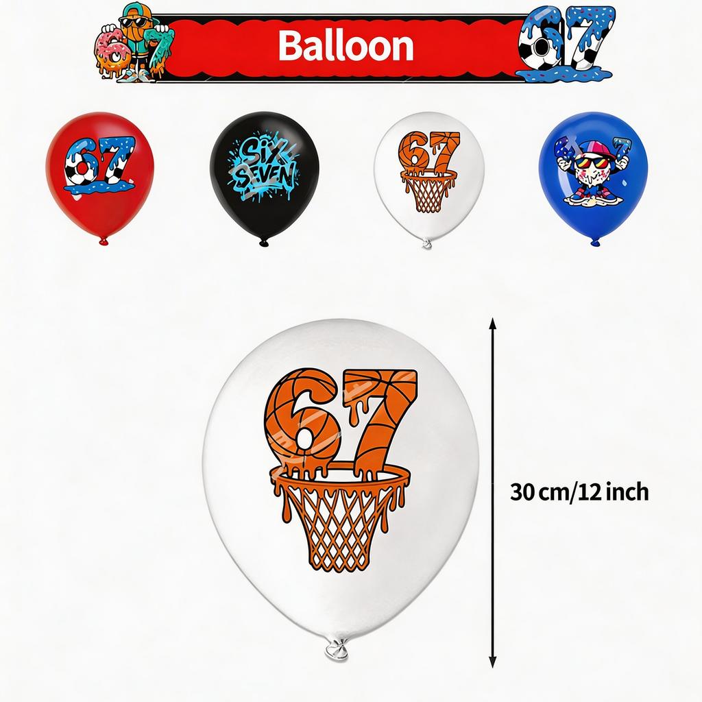 Nová sada dekorací na oslavu šestých sedmých narozenin Dekorace Balón Tematický banner Ozdoby na cupcaky Pozadí Dárek