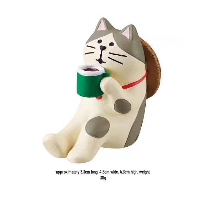 Japanese Cat Zakka Car Ornament - Cute Photo Decorative Mini Resin Craft