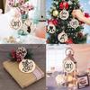 10pcs Merry Christmas Wooden Round Baubles Tags Christmas Balls Decoration DIY Craft Ornaments Christmas New Year Navidad Decor