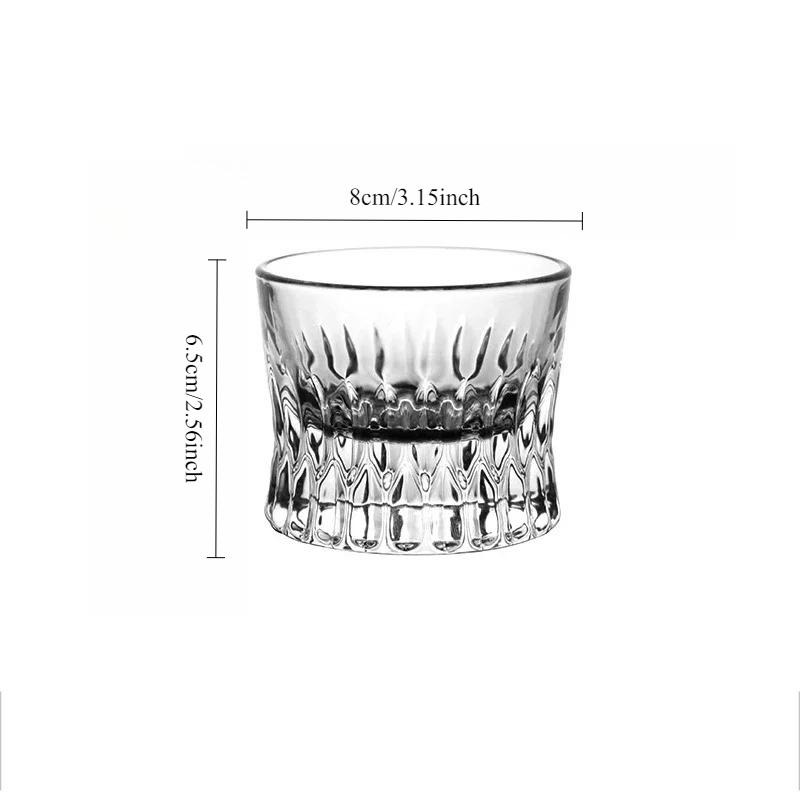 Vintage Carved Crystal Cup Elegant Thick Bottom Cocktail Glass Creative Transparent Whiskey Glass Cups Suitable for Gift Giving