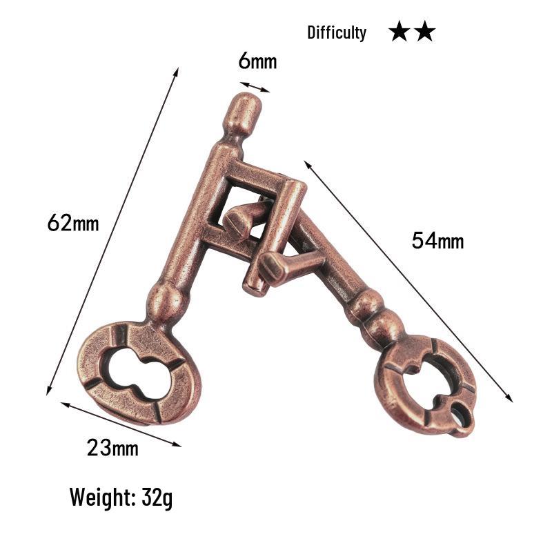 Mo Xu Zinc Alloy Puzzle Series: Educational Toy with Nine Interlocking Rings.