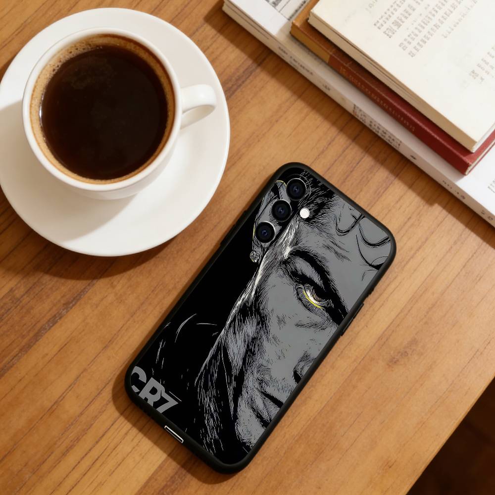 Football Star Cristiano Ronaldo Phone Case For Samsung Galaxy A73,A72,A71,A70,A53,A52,A51,Soft Silicone Black Cover