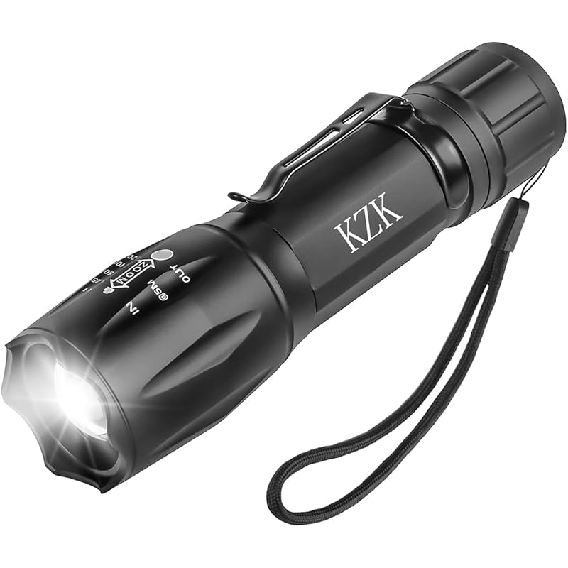 

KZK LED flashlight flash light handy light Equipped with powerful high brightness chip military tactics zoom adjustment lightweight small size battery