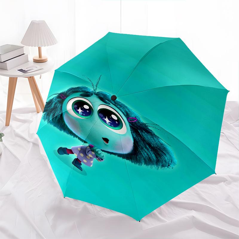 

Inside Out 2 Fashion Umbrella, Automatic Opening and Closing Cartoon Design, Iron Ribs and Handle, 8 Ribs, Suitable for All Occasions and Tr