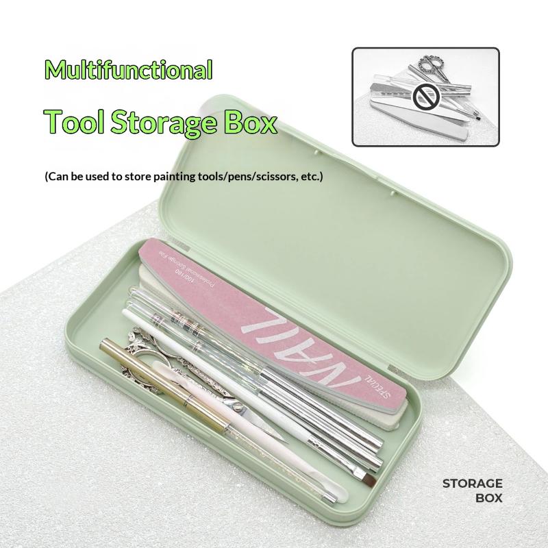 1Pcs Portable Manicure Cuticle Nipper Brush Organizer Case Nail Art Tool Storage Box Multifunctional Brush Travel Container