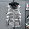 Disposable Glossy Cotton Vest Men's Winter Men's Hooded Cotton Waistcoat Cotton Vest