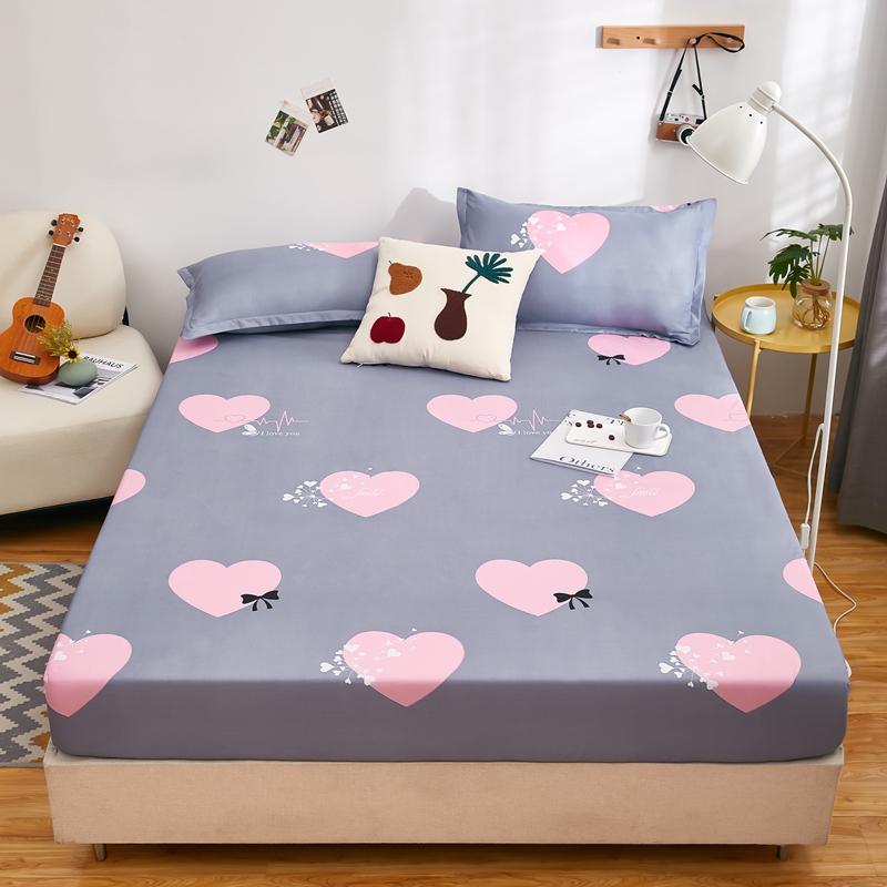 Waterproof Fitted Sheet Home Elastic Bedsheet Skin-friendly Bed Cover Sabanas Para Cama Floral Style Bed Linen(No Pillowcase)