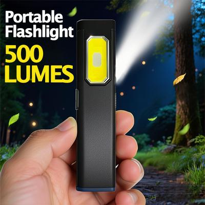 500LM Powerful COB LED Work Light,Magnetic Attraction,Portable Rechargeable Torch,Camping Waterproof Car Repair with Pen Clip