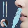 2 Double-Sided Nose Hair Scissors with Storage Case, Portable Manual Nose Hair Trimming Kit for Men and Women, 360-Degree Rotating Nose Hair Trimmer