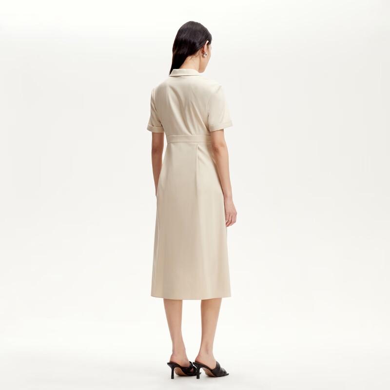 VEROMODA Women's V-Neck Irregular Waist Pleated Dress