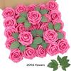 §16/25st Konstgjorda Rosblommor Med Stjälkar För DIY Bröllopsdekorationer Centerpieces Arrangement Fest Trädgård Heminredning Gåvor